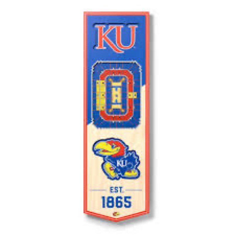 youthefan ncaa kansas jayhawks 3d stadium 6x19 banner - allen fieldhouse