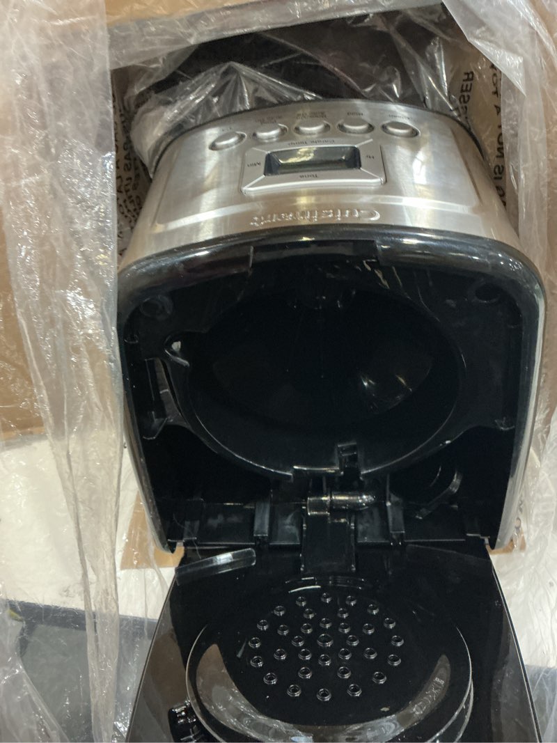 Condition photo showing As Is for cuisinart 14-cup coffee maker, programmable perfectemp glass carafe coffee machine with 1-4 cup setting, brew strength control and pause, stainless steel, dcc-3200nas 14-cup glass stainless steel