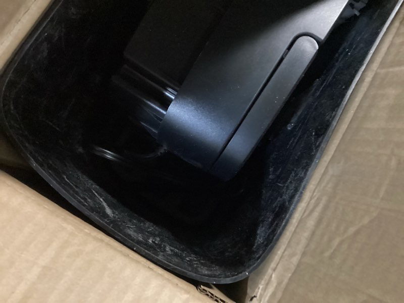 Condition photo showing As Is for amazon basics 12-sheet cross-cut paper and credit card shredder with overheat protection, black (new model) 12 sheet black