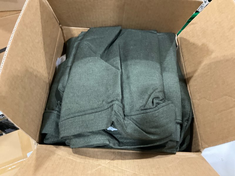 Condition photo showing Good Condition for outdoor chair cushions, water-resistant & fade-resistant, patio furniture seat replacement chair pads with ties zipper, removable cover, non-slip bottom, set of 4, 17 x 16 inch, olive green olive green 17" x 16" 4 pack