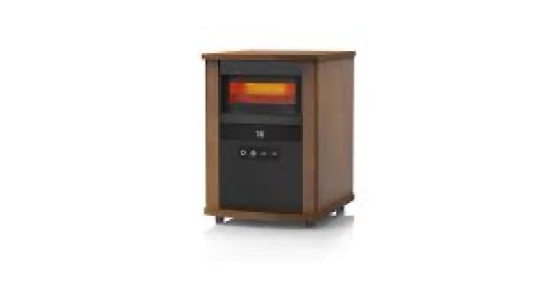 Space Heater 1500W Energy Efficient Infrared Heater for Quick and Even Heating in Large Spaces with Adjustable Thermostat, Overheat Protection,Wood