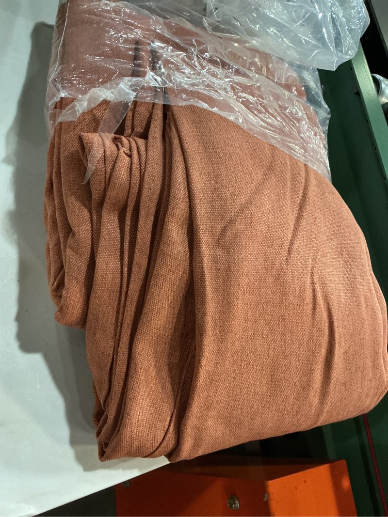 Condition photo showing Good Condition for bgment boho burnt orange linen curtains 80 inch length for living room, terracotta drapes thick textured with grommet non see through for bedroom light filtering, 2 panels set, each 52 inch wide 52"w x 80"l (pack of 2) terracotta
