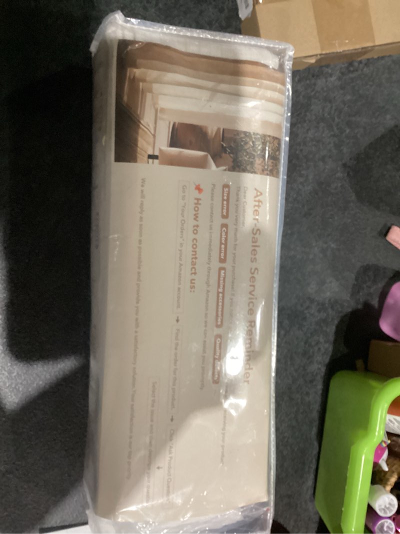 Condition photo showing New/Like New for triple pleated linen curtains 78 inches long 2 panels set light filtering semi sheer pinch pleat linen drapes with hooks textured modern farmhouse pleated window curtain neutral cream color 40x78 natural 40"w x 78"l (pack of 2)
