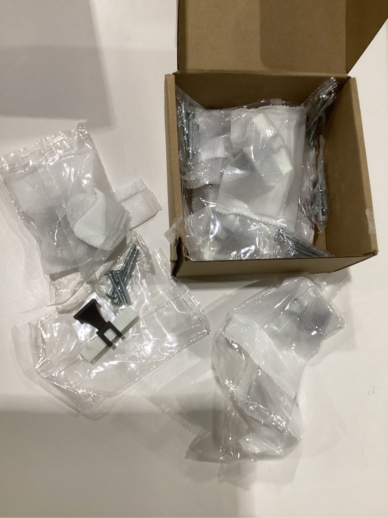 Condition photo showing As Is for Haliwu 10 Pack White Marble Grain Kitchen Cabinet Knobs Black T Bar Hardware, 2 Tone Square Dresser Drawer Handles T-bar Knob White Marble & Black 10