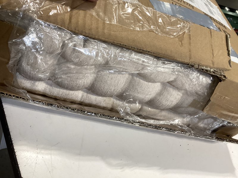 Condition photo showing Good Condition for intelligent design azza floor pillow, large cushions sitting for adults, floor pillow for meditation or yoga, lustrous chenille tufted with scalloped edges for bench/chair cushion, 20"x20"x5" ivory 20"w x 20"l x 5"h square ivory
