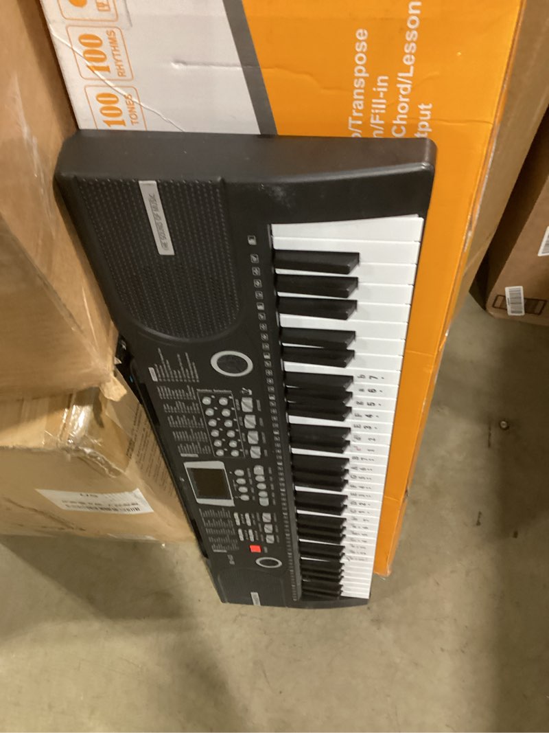 Condition photo showing As Is for 61 keys keyboard piano, Electronic Digital Piano with Built-In Speaker Microphone, Sheet Stand and Power Supply, Portable piano Keyboard Gift Teaching for Beginners Black