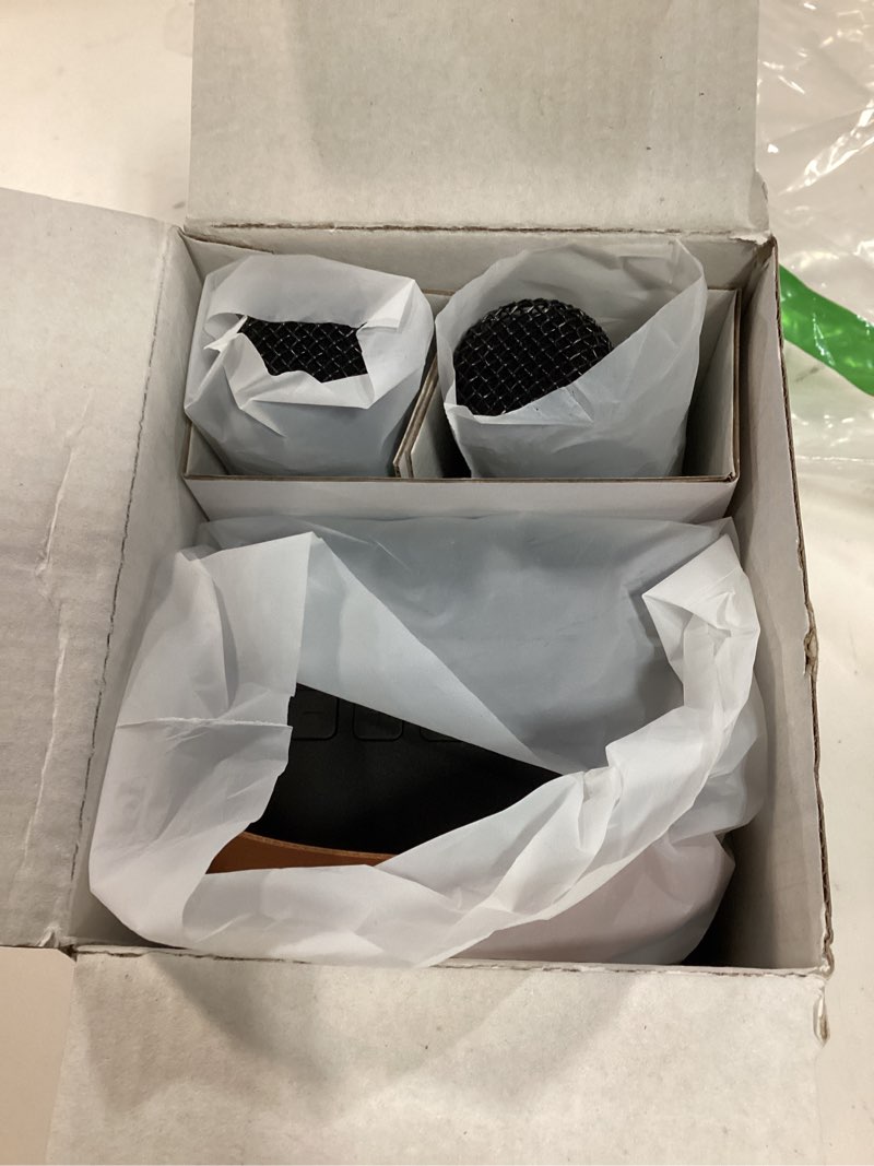 Condition photo showing New/Like New for Mini Karaoke Machine, Portable Bluetooth Karaoke Speaker with 2 Wireless Microphones and Party Lights for Kids and Adults, Birthday Gifts for Girls Boys Family Home Party Black 2 Mics