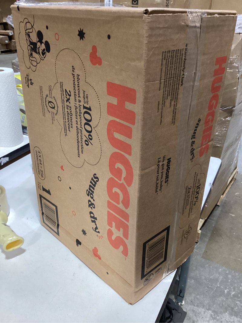 Condition photo showing New/Like New for huggies size 1 diapers, snug & dry newborn diapers, size 1 (8-14 lbs), 256 count (4 packs of 64), packaging may vary