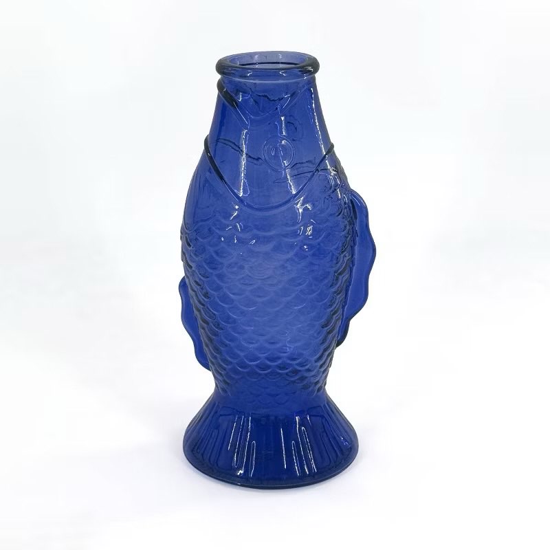 Case Pack Of 12)Novelty Glass Vase Blue,Orange( Different Style)