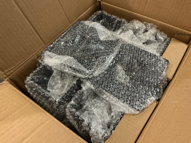 Condition photo showing Good Condition for 4x4 post base 6 pcs, black powder coated steel fence post anchor base, supports porch railing post holders pergola brackets 6 pack post base 4x4"
