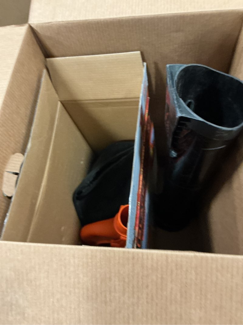 Condition photo showing As Is for BLACK+DECKER Corded Leaf Blower Leaf Vacuum and Leaf Mulcher 3-in-1, Up to 230 MPH, 12 Amp Handheld Blower and Vacuum Combo (BV3600)