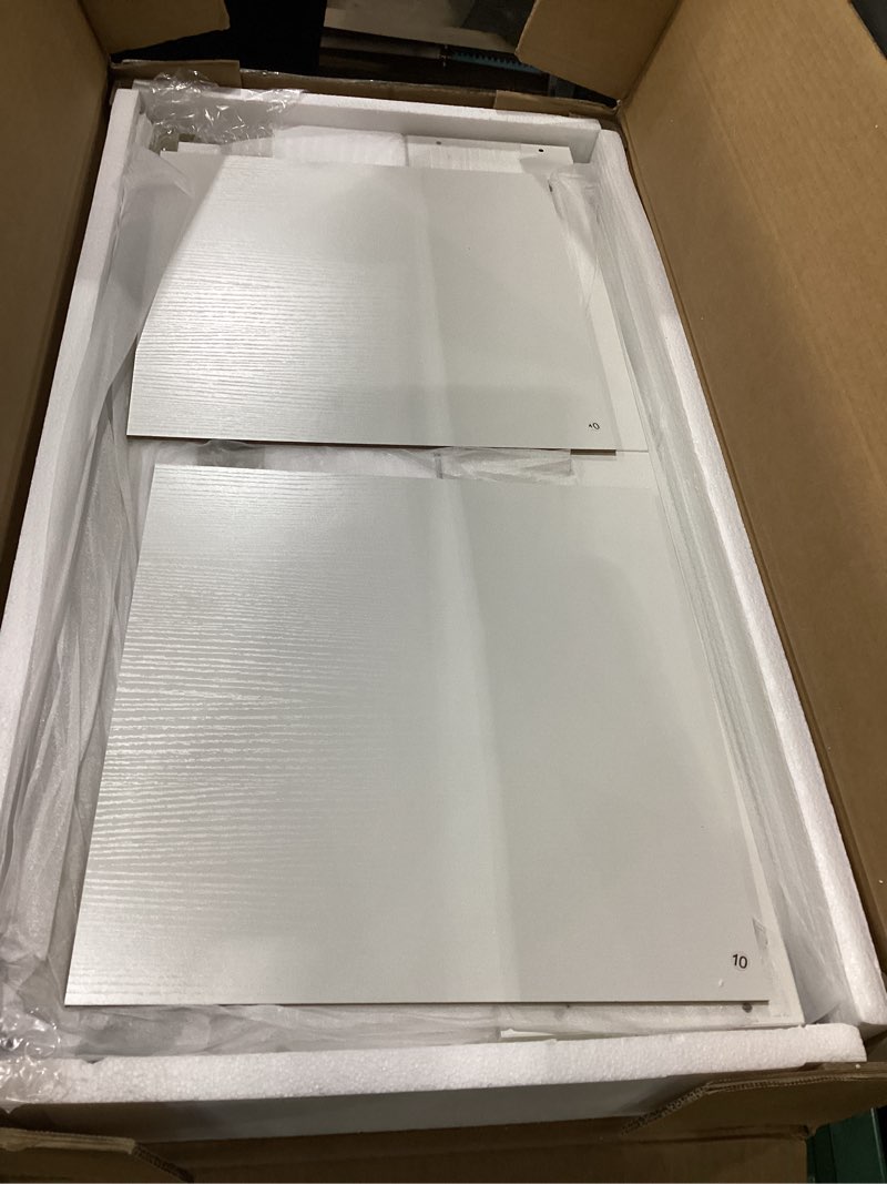 Condition photo showing New/Like New for SUPERJARE 31.5" White and Gold Desk with 2 Drawers, Modern Vanity Desk, Small Makeup Table for Home Office Writing Study Bedroom White and Gold 31.5 inch