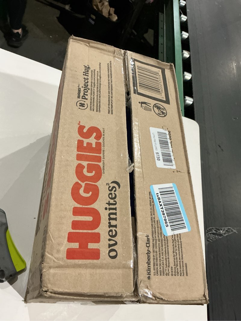 Condition photo showing Good Condition for huggies size 4 overnites baby diapers: overnight diapers, size 4 (22-37 lbs), 116 ct (2 packs of 58), packaging may vary size 4 116