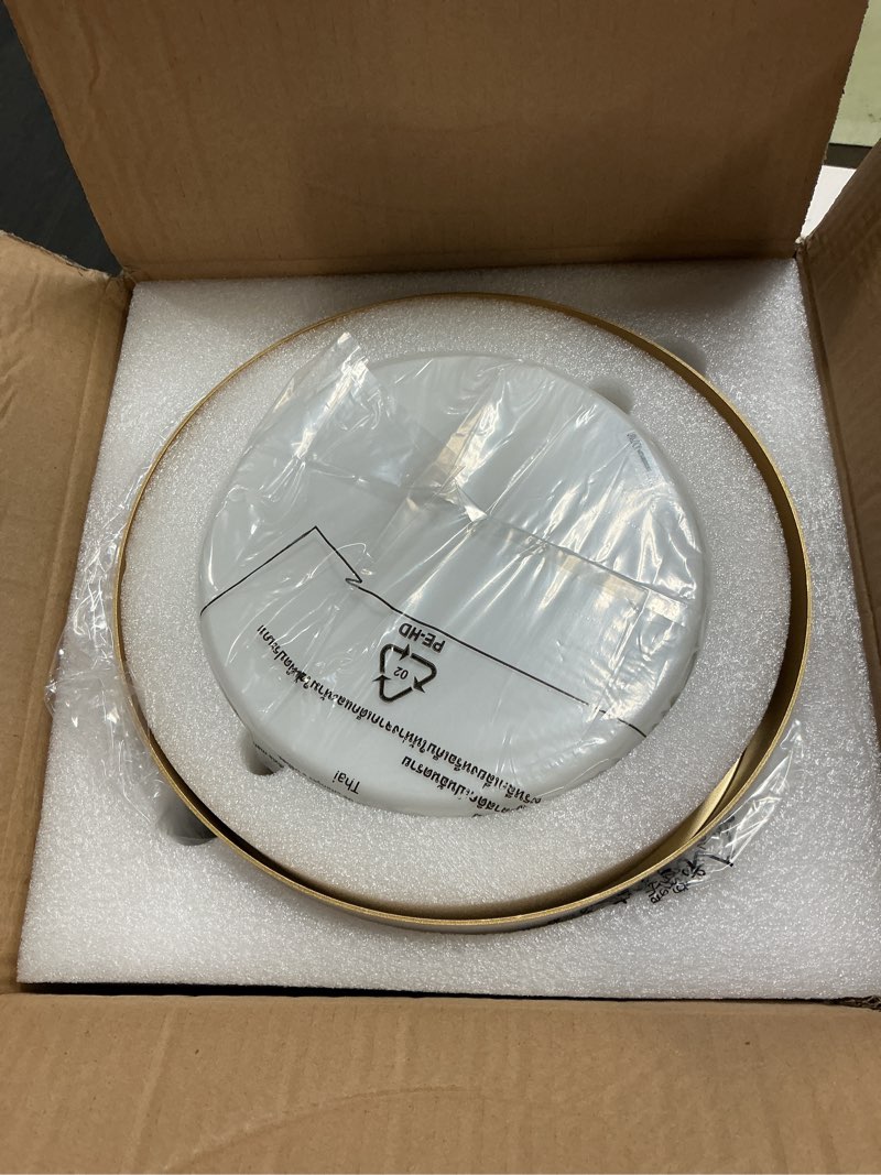 Condition photo showing Good Condition for autelo 12" flush mount ceiling light, 5cct led light fixtures ceiling mount, modern ceiling light with frosted glass in white metal finish for bedroom hallway, c3336-29 wh led 12 inch white