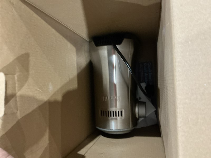 Condition photo showing As Is for missing pieces  breville bcg820bss smart grinder pro for coffee and espresso, brushed stainless steel brushed stainless steel 18 oz coffee bean capacity