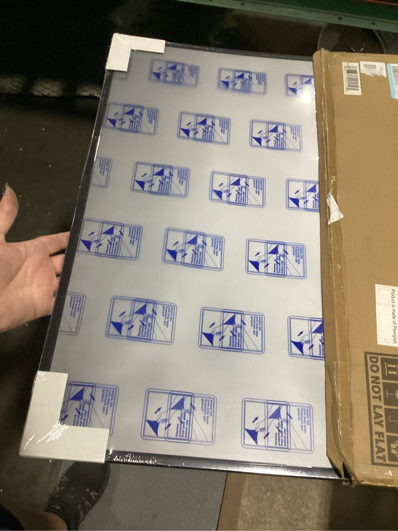 Condition photo showing Good Condition for americanflat 24x36 poster frame with polished front cover - slide-in photo frame with buildable molding - fusion collection - picture frames for wall display - black 1 pack 24x36 black