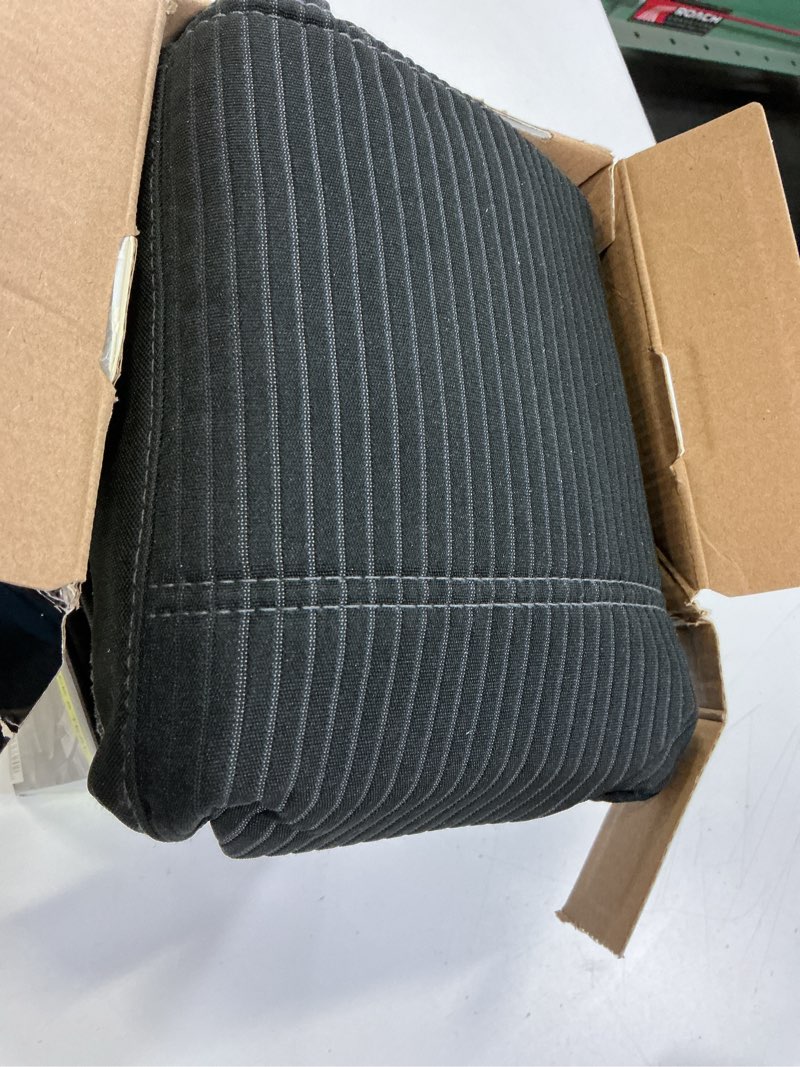 Condition photo showing As Is for auto drive 2piece gtr black/teal car seat cover- universal fit, 24sc227