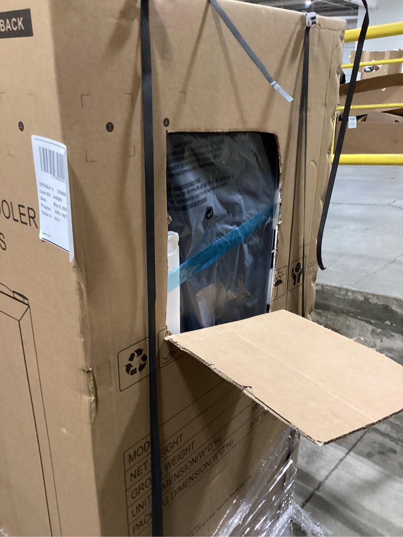 Condition photo showing Good Condition for large wine refrigerator - 27 inch built-in or freestanding, 155 bottle capacity, double-layer tempered glass door, safety lock, and single zone design for wine & champagne.
