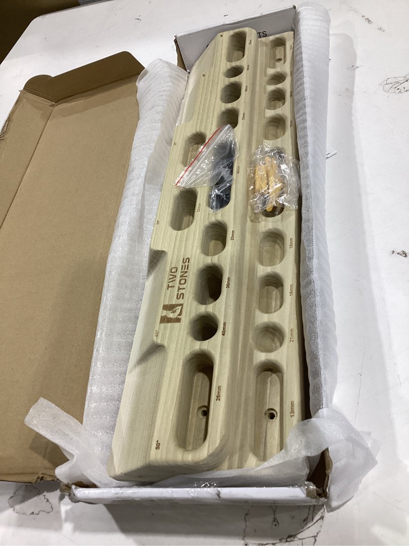 Condition photo showing Good Condition for two stones climbing hangboard rock climbing training as climbing fingerboard with jugs, slopes and edges, pockets as door mounted training station rock climbing pull up bar cj-hb2002bx boxwood