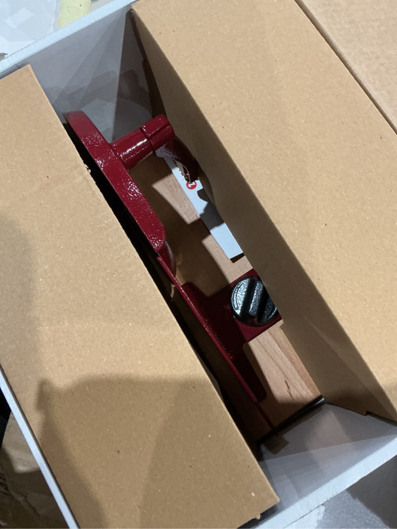 Condition photo showing As Is for zassenhaus manual bread slicer, classic hand crank home bread slicer (red) 11.75-inch by 8-inch red