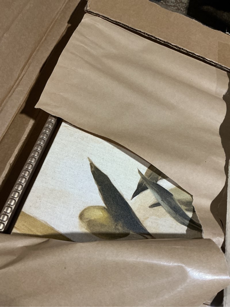 Condition photo showing Good Condition for Kate and Laurel Sylvie Beaded Olive Tree Vintage Framed Canvas Wall Art by The Creative Bunch Studio; 22x22 Gold; Natural Olive Branches Art for Wall Gold 22"L x 22"W