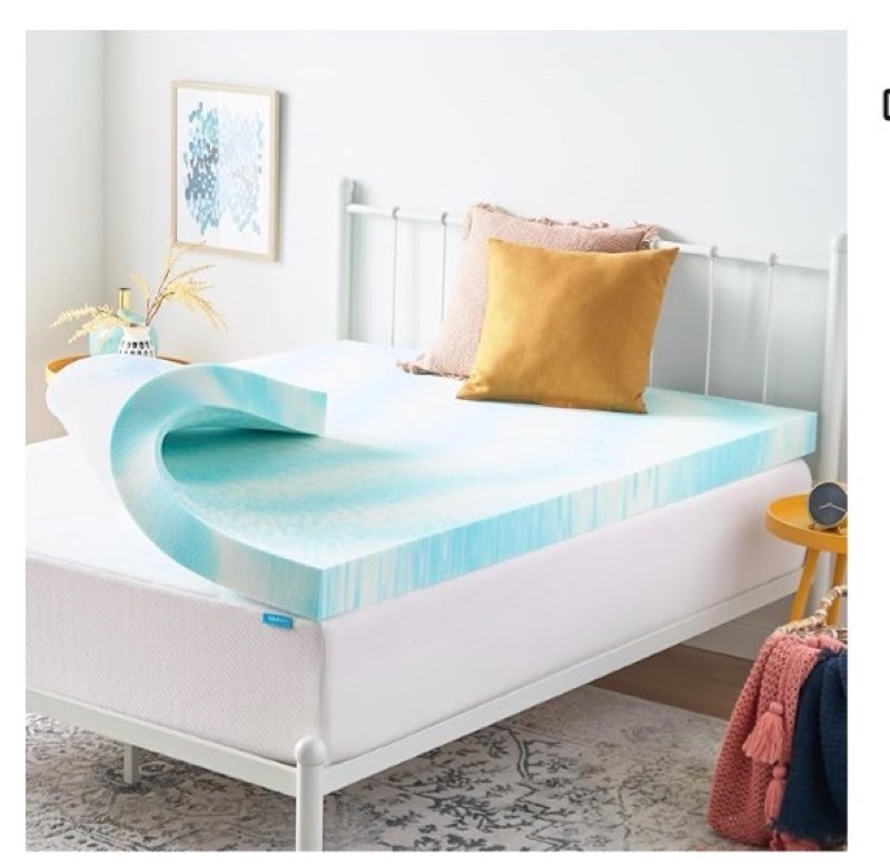(Similar to stock photo) Linenspa 4 Inch Gel Swirl Memory Foam Mattress Topper – Cooling Gel Infused – Pressure Relieving Bed Topper - Mattress Pad – CertiPUR Certified - full  Size