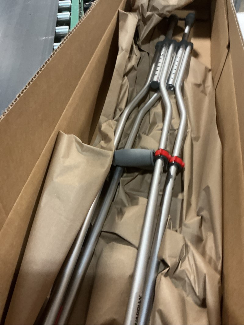 Condition photo showing Good Condition for Medline Lightweight Aluminum Red Dot Crutches, For Patients 5’1”–5’-9”, Walking Aid For Adults & Seniors Comfortably Supports Up To 300lbs Adult, 5’1”–5’9”