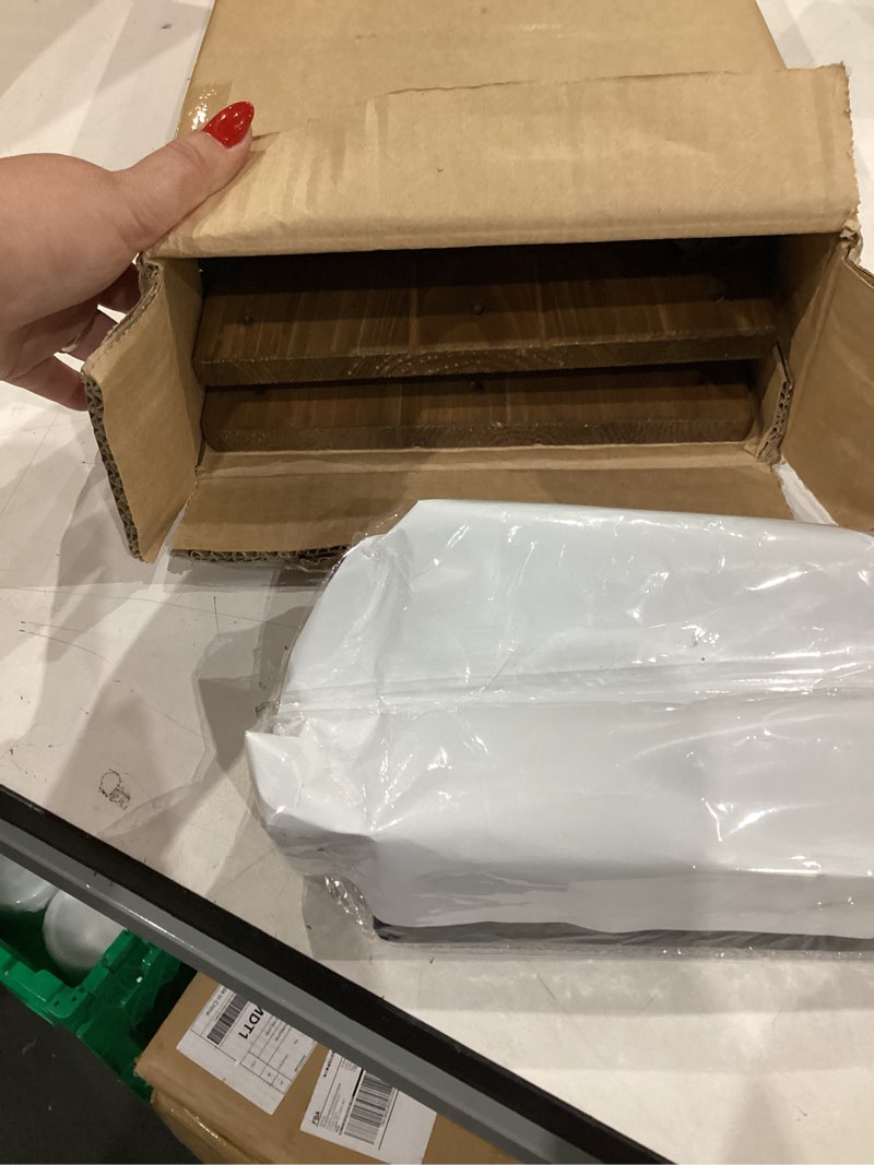 Condition photo showing Good Condition for wooden rectangular flower box with short iron legs, planting bed for flowers and vegetables, suitable for garden and balcony. dimensions: 27.56 * 13.9 * 12.5 inches
