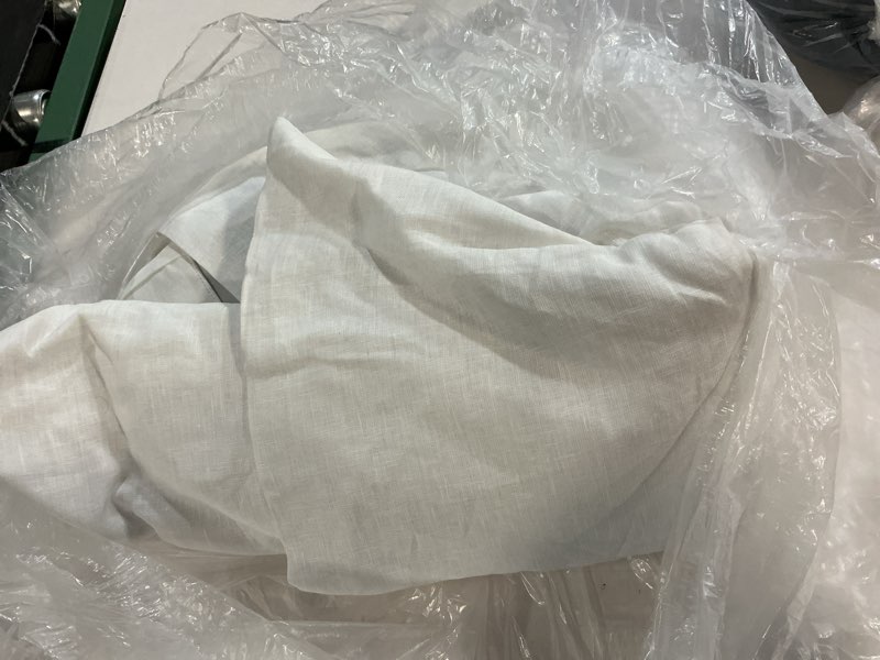 Condition photo showing Good Condition for european linen room darkening curtain - single panel, 48x108, white