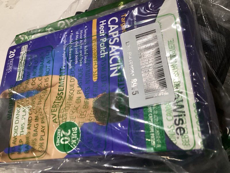 Condition photo showing Good Condition for healthwise targeted warming capsaicin heat patch | back & large areas | 20-count | 5.25” x 7” | topical analgesic | soothes minor aches and pains