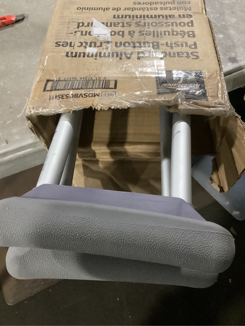 Condition photo showing Good Condition for medline aluminum crutches for kids, adults & seniors, walking aid, 300 lb weight capacity,1 pair, fitting 5'2" - 5'10" medium, 5'2"-5'10"