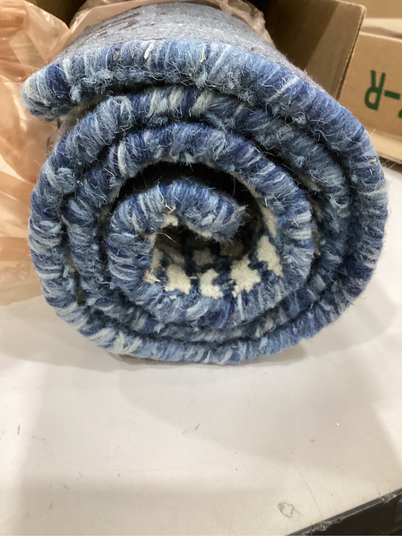 Condition photo showing Good Condition for New Hand Made Area Rug Multi Design 100% Imporated Blended Area Rug (Indigo/Blue, 2X3 FT) 2X3 FT Indigo/Blue