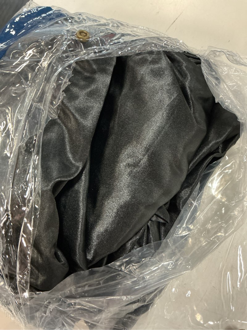 Condition photo showing Good Condition for mr&hm satin bed sheets, queen size sheets set, 4 pcs silky bedding set with elastic corner straps and 15 inches deep pocket for mattress (queen, black) 01- black queen