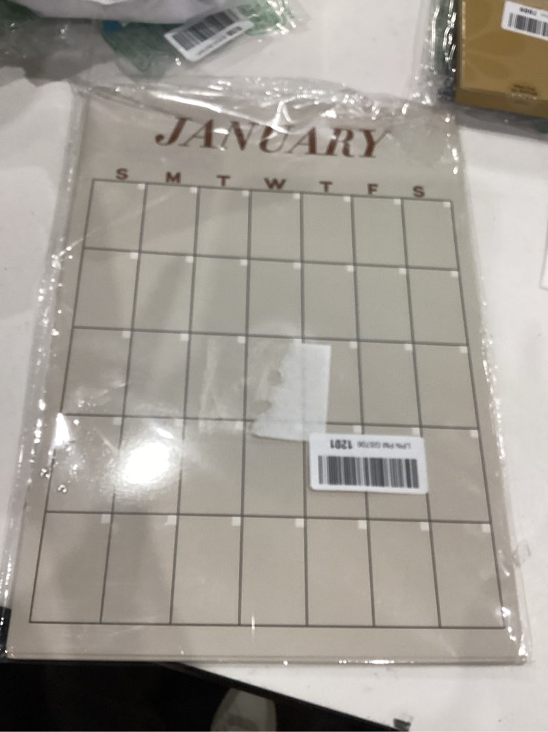 Condition photo showing Good Condition for 12 pcs undated calendar 16‘'x 12‘' large colorful wall calendar 12 month dry ease reusable planning erasable yearly blank planner reserved grid for office home educational study room back to first day plain 12"w x 16"h