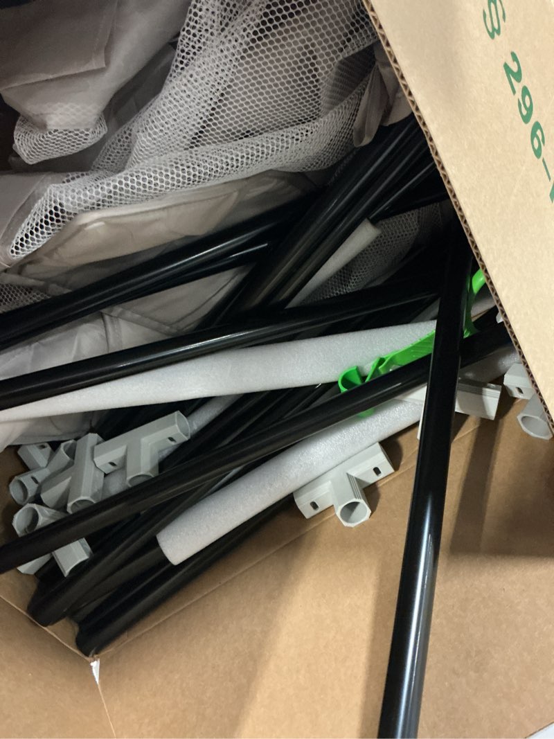 Condition photo showing As Is for ZEEBABA Baby Playpen with Mat, 47x47inch Playpen for Babies and Toddlers, Small Baby Play Pens, Play Yard for Infants with 47" Play Mat, Playard with Gate grey +mat 47*47 in