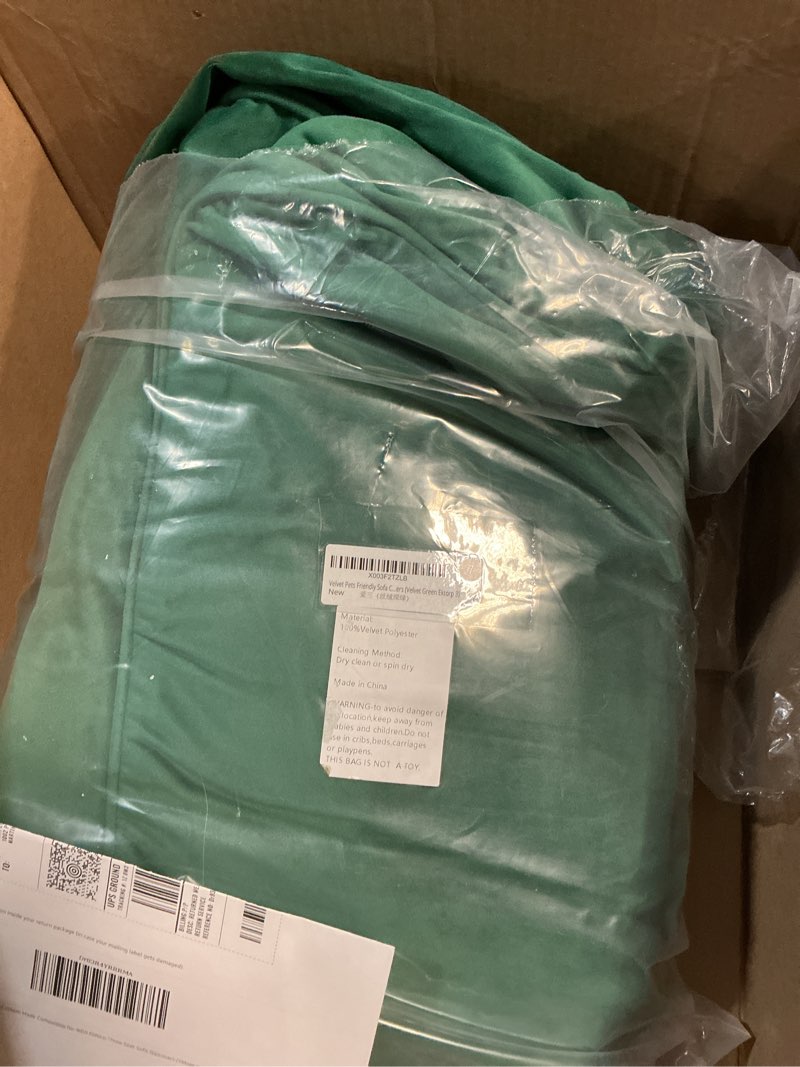 Condition photo showing Good Condition for Velvet Pet Friendly Sofa C…ers (Velvet Green Ektorp 3)