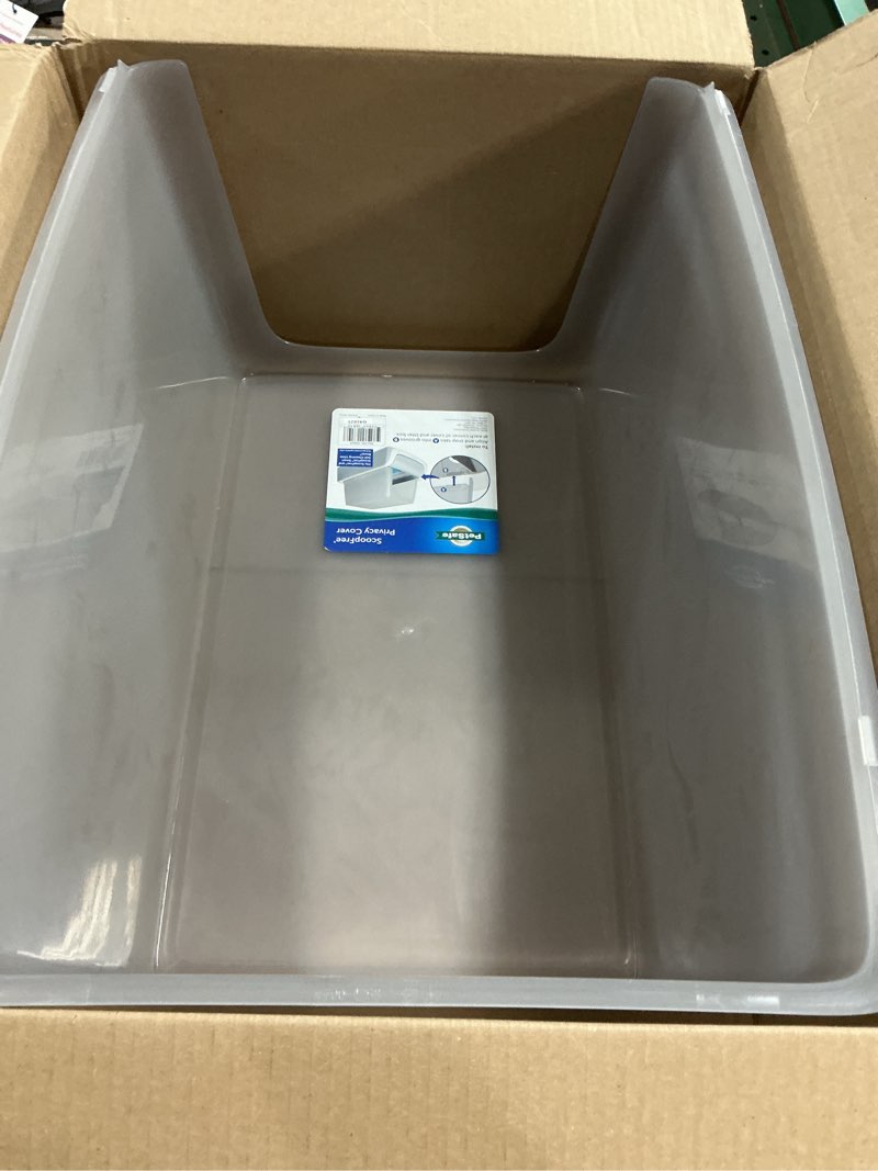 Condition photo showing New/Like New for petsafe scoopfree litter box privacy cover - convenient potty cover with minimalist cabin design & durable construction - removable hood for skittish cats - washable & travel friendly