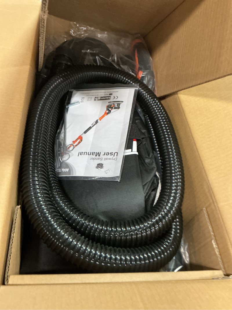 Condition photo showing New/Like New for Drywall Sander with Vacuum Dust Collector,1050W 7.33A Popcorn Ceiling Removal Tool,LED Light,5 Variable Speed 1000-2100RPM,Foldable & Extendable Handle,12 Sanding Discs