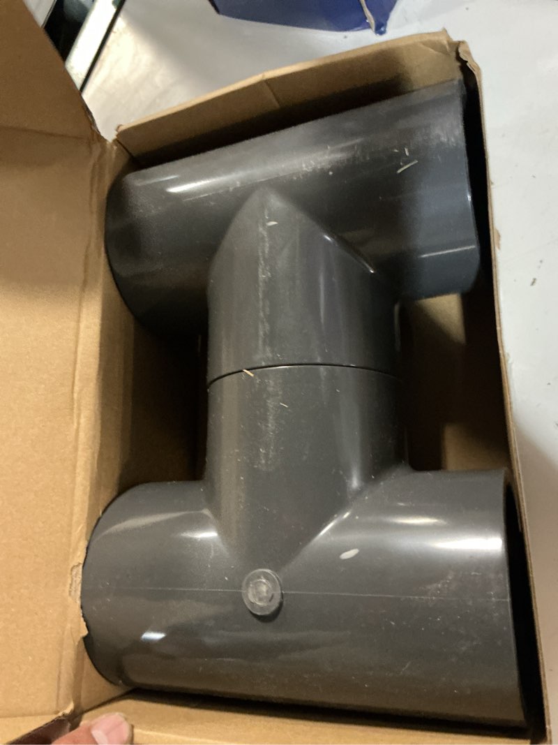 Condition photo showing Good Condition for 2 pack schedule 80 pvc pipe fitting tee, 3" socket, compatible with 801 series, heavy duty gray pvc tee for industrial, irrigation & plumbing applications 2 3”socket