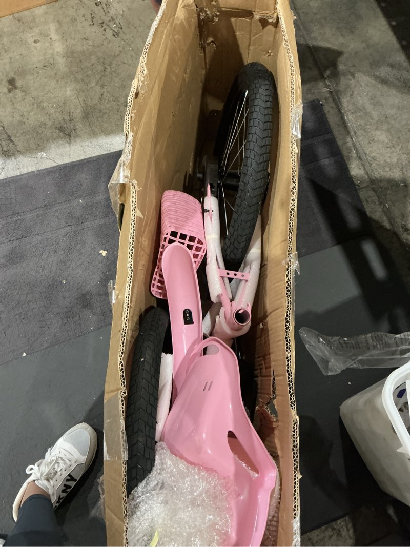 Condition photo showing Good Condition for keano zinnia 14 16 20 inch kids bike for girls ages 3-10 years, girls' bikes with training wheels, streamers, basket and doll seat, children bicycles pink 20 inch with kickstand