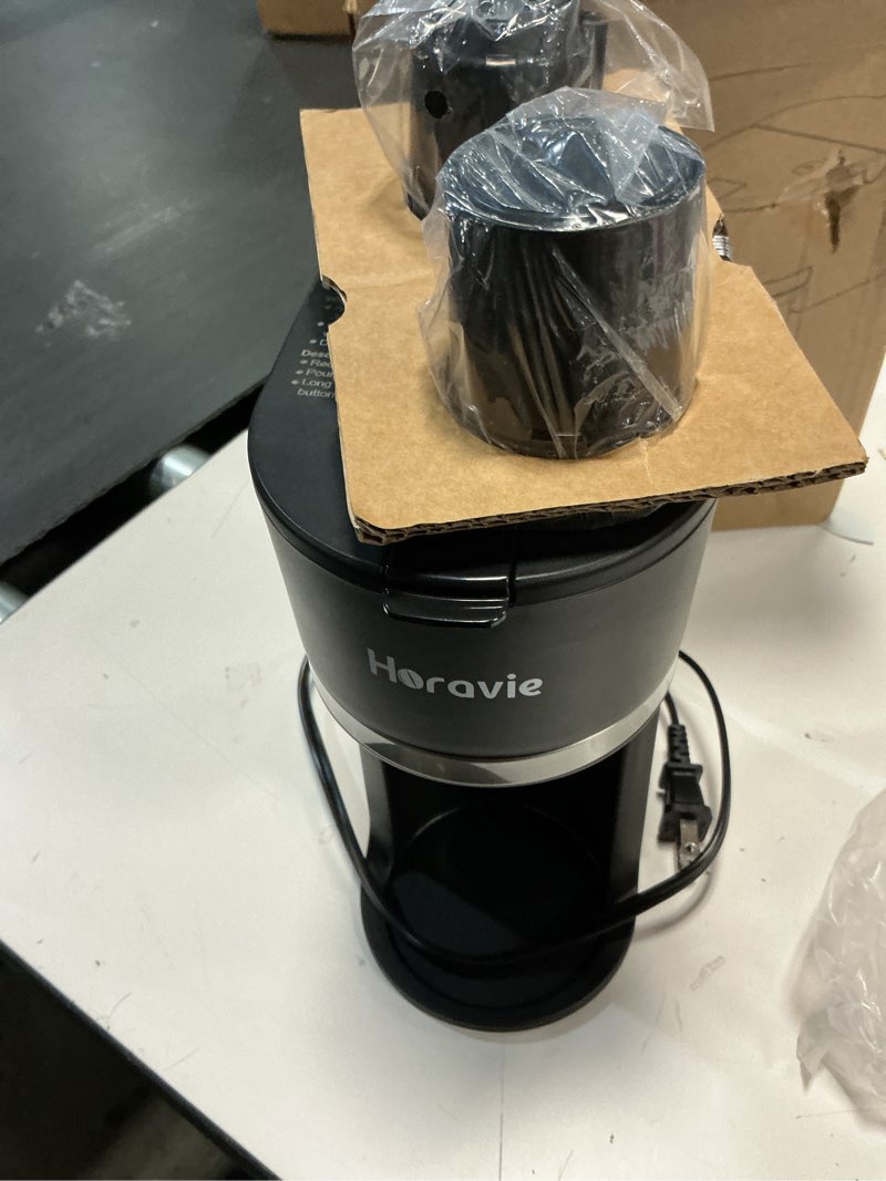 Condition photo showing Good Condition for Mini Single Serve Coffee Maker for K Cup and Ground Coffee, Fast Brew One Cup Coffee Machine with Descaling Reminder and Water Window, 6 to 12 oz. Brew Sizes, Black Black 9.45 Inches