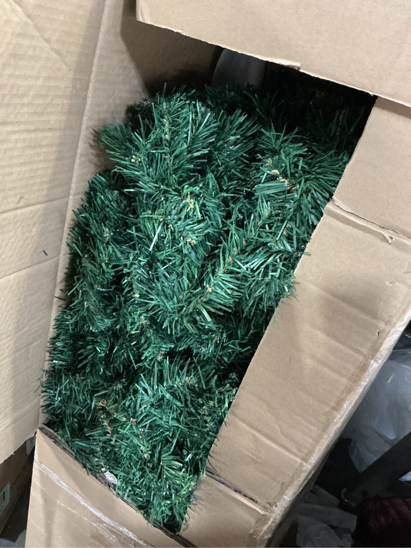 Condition photo showing As Is for Nearly Natural 7ft. Northern Tip Pine Artificial Christmas Tree with 350 Clear LED Lights 7ft Green