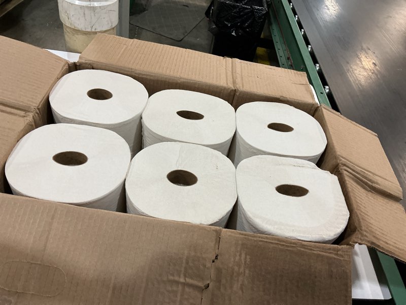Condition photo showing As Is for tork opticore® mid-size toilet paper roll white t10, universal, 2-ply, 12 x 2000 sheets, 160090