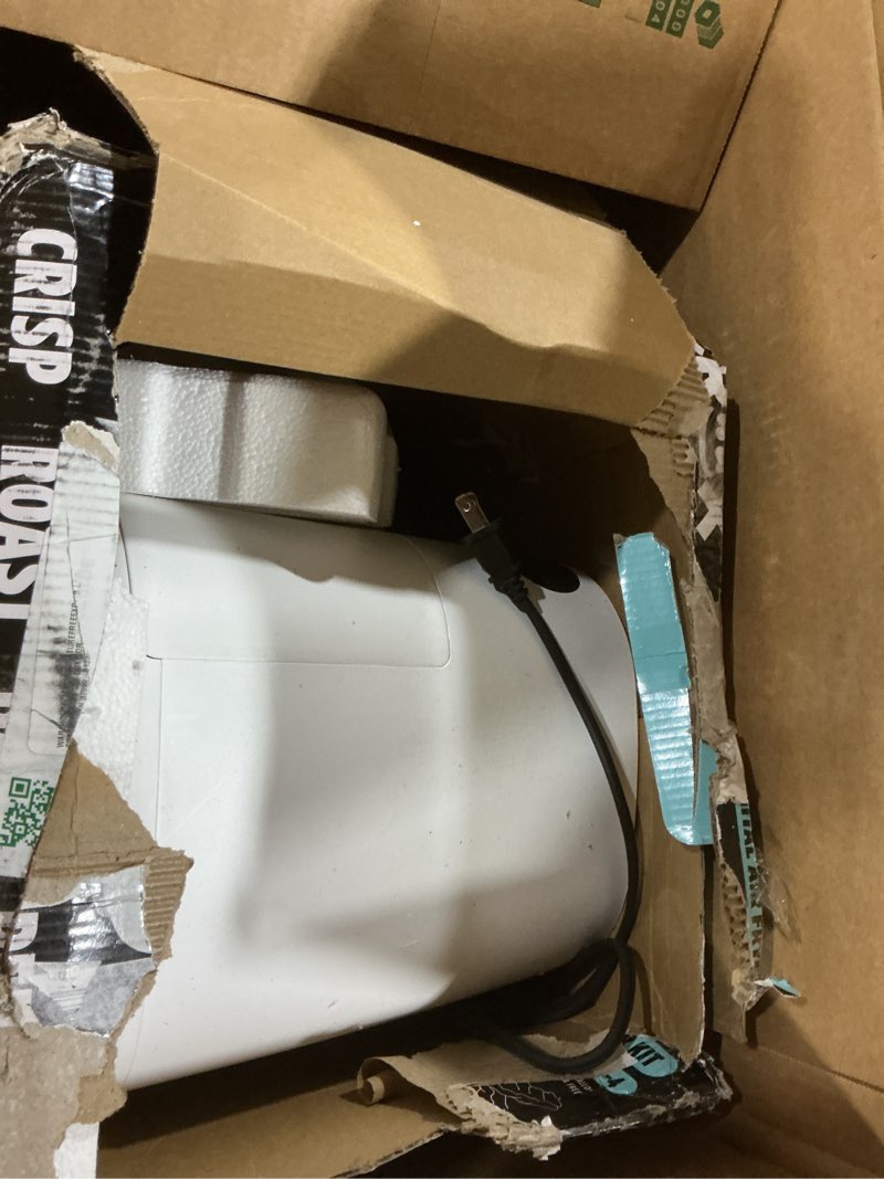 Condition photo showing As Is for CRUX x Marshmello 3.0 QT Digital Air Fryer with TurboCrisp Technology, Touch Screen Temperature Control, Timer and Auto Shut-off, Fully Programmable, Silicone Cupcake Molds Included, White 3 Quarts White