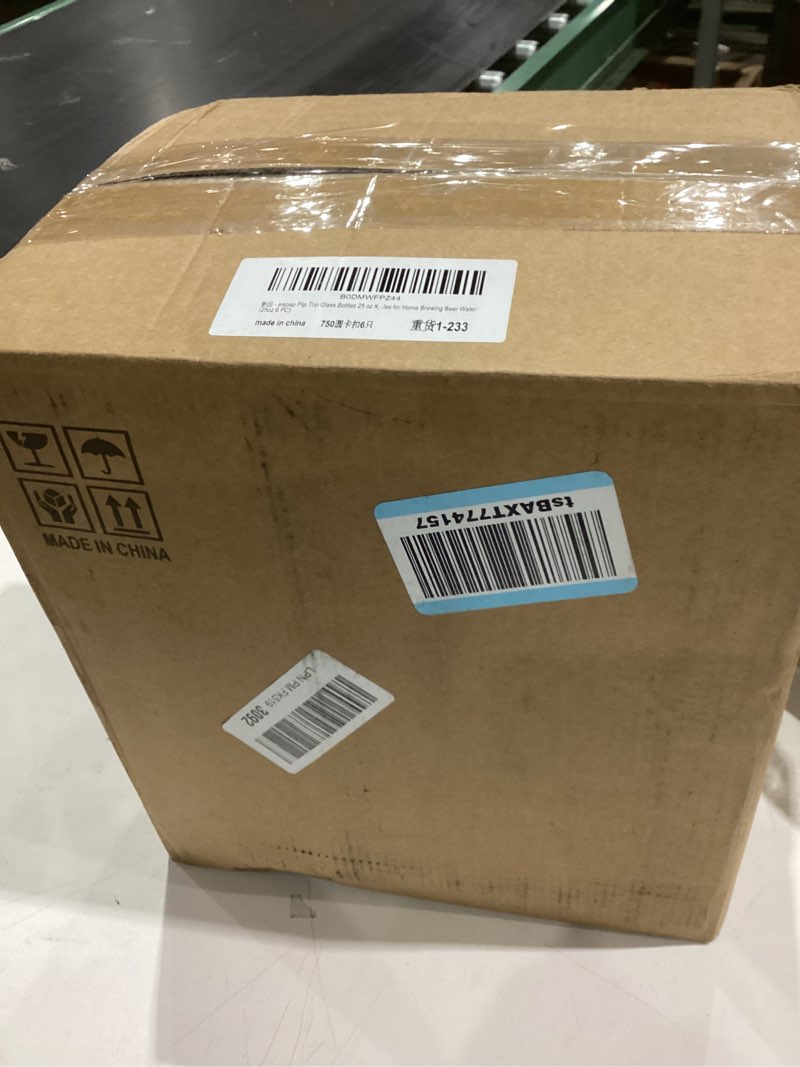 Condition photo showing As Is for eispap Flip Top Glass 25 oz Kombucha Bottles 750ML with Airtight Caps Beer Brewing Bottles Swing Top Grolsch Style Clear for Home Brewing Beer Water (25oz 6 PC)