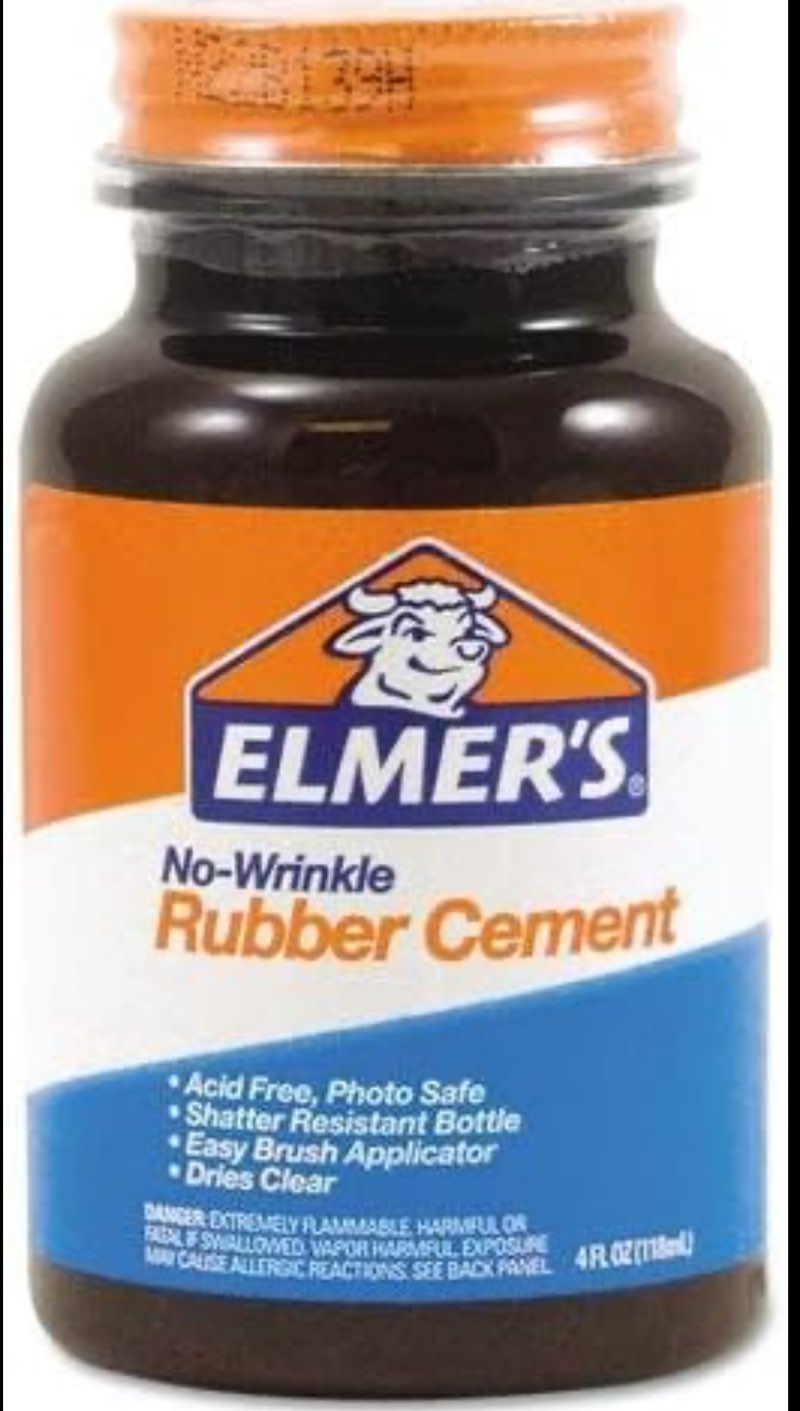 (Bag Of 5 )Rubber Cement, Repositionable, 4 oz(( Exp/12/31/2027))