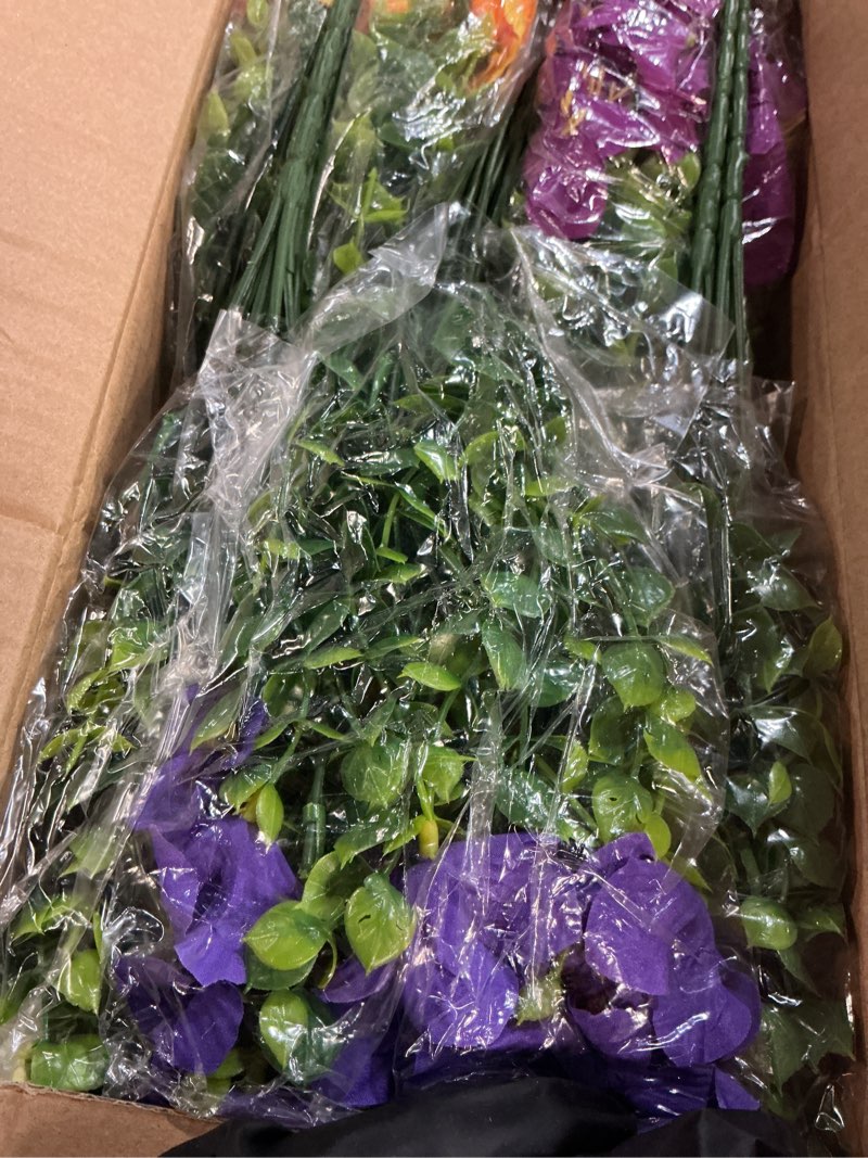 Condition photo showing Good Condition for 16 pcs faux petunias artificial flowers for outdoors, uv resistant fake petunias plants realistic silk flowers for porch front door garden window outside decor (16, white,yellow,purple,redviolet) white,yellow,purple,redviolet 16