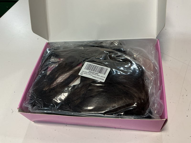 Condition photo showing Good Condition for aisi hair ?beginner friendly wigs 18 inch chestnut brown wig for women medium length wave curly glueless synthetic heat resistant hair wigs for daily party cosplay