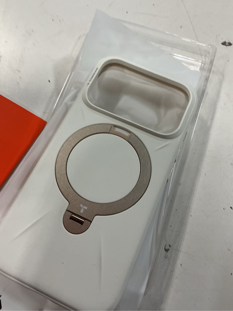 Condition photo showing Good Condition for TORRAS Q3 Silicone 360 Spin for iPhone 17 Pro Case with Stand, Fit for MagSafe, Magnetic Ring Kickstand with Camera Control, Liquid Silicone Rubber Soft Phone Case for iPhone 17 Pro 6.3'', Light Ivory Ivory Gold for iPhone 17 Pro 6.3''