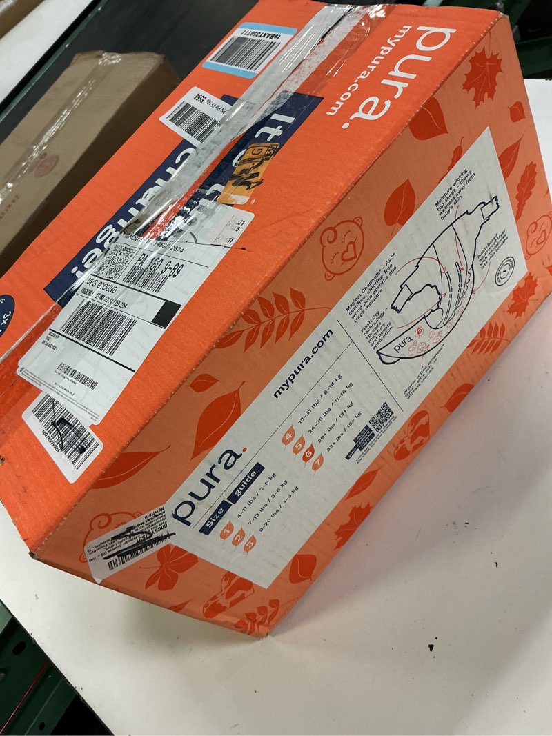 Condition photo showing New/Like New for pura size 6 eco-friendly diapers (29+ lbs) hypoallergenic, soft organic cotton, sustainable, up to 12 hours leak protection, allergy uk, recyclable paper packaging, 18 count (pack of 3) (54 diapers) size 6 54